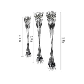 Cangfort 30pcs Fishing Leaders with Swivels, 3 Sizes Fishing Leader, Premium Stainless Steel Leader Fishing, Fishing Tackle Fishing Wire, Fishing Swivels with Swivel Snaps(7.8in 9.8in 11.8in)