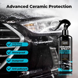 CleanCrown Ceramic Spray Coating for Cars, Advanced Liquid Glass Car Polish & Water Spot Remover for Cars, Ceramic Detail Spray & Waterless Car Wash for Maximum Shine (300 ml/10.14 fl oz)