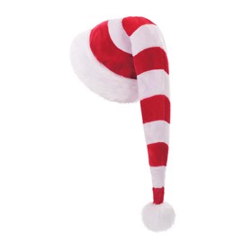 CITÉTOILE Christmas Hat Extended with Stripes, Xmas Hats Adult,Plush Christmas Hat for Men and Women, Santa Clause Hat for Christmas Party, New Year, Holidays, Party Accessories