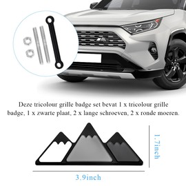 Yourkar Front Grille Badge, Classic Retro Tri-Color Stripe Automotive Mesh Grille Label Emblem, Decorative Decal Badge Compatible with Tacoma 4Runner, Decoration Car Accessories (C)