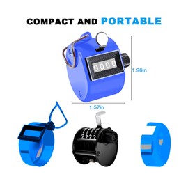 2pc Hand Tally Clicker Counter 4-Digit Number Clicker Counter, TESEAS Handheld Mechanical Counters Pitch Umpire Click Counter for Coaching, Knitting, People, Lap, Fishing, Golf, Sport Row School Event