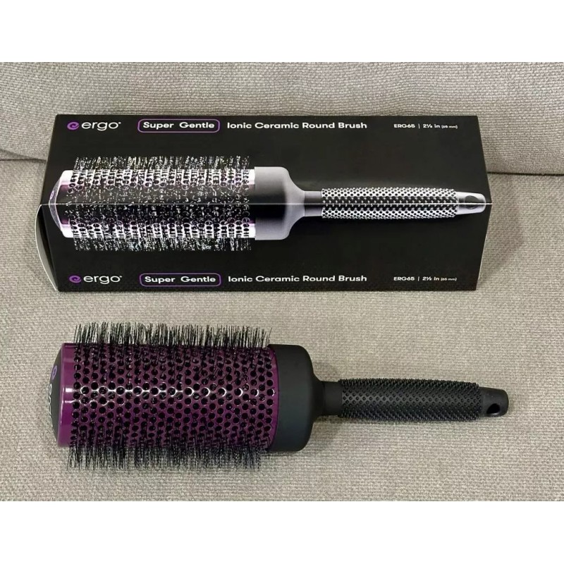 Ergo ERG65 Super Gentle Professional Ionic Ceramic Round Hair Brush