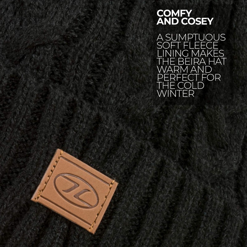 BEIRA LINED BOBBLE HAT (Black)