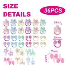 36pcs Soft Seamless Baby-Hair Ties & Bows Gentle Elastic Hair Bands, Ponytail Holders & No-Damage Hair Accessories For Toddlers, Toddler Hair Accessories Baby-Hair Clips Toddler HairBobbles