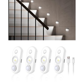 SZOKLED Motion Sensor Under Cabinet Lights, Stick on LED Under Counter Light for Kitchen, Closet, Drawer, Shelf, 4Pack