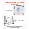 Hospital Chair Bedside Commode 350 Lbs Capacity 4 Wheels Raised