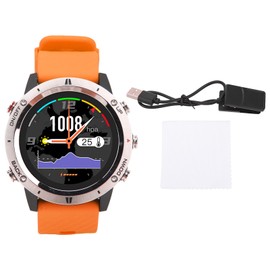 1.28in Sports Smart Watch Touch Screen Waterproof Silicone Wristband Metal Multiple Sports Modes USB Rechargeable Smart Watch Orange
