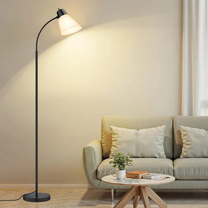Coucrek Floor Lamp for Living Room, Adjustable Gooseneck Standing with