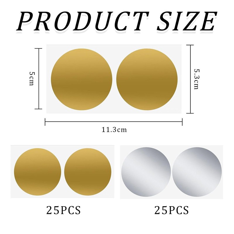 FFDHWU 100 Round Scratch-Off Stickers, Creative Stickers, Card Making Materials,