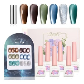 Esmaltes Uñas Gel Efecto Ojo Gato 6 Unidades 12 Ml+ Iman