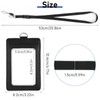 TIESOME Genuine Leather ID Card Holder with Lanyard, Lanyard Clear