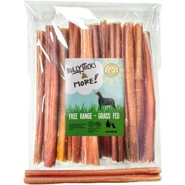 BULLYSTICKS & MORE 6 Inch Bully Sticks (Regular - 30 Pack) | Bully Sticks for Medium Dogs | 100% Grass Fed Beef | Dog Parents Choice Bully Stick Dog Chews | No Hide Bully Bones