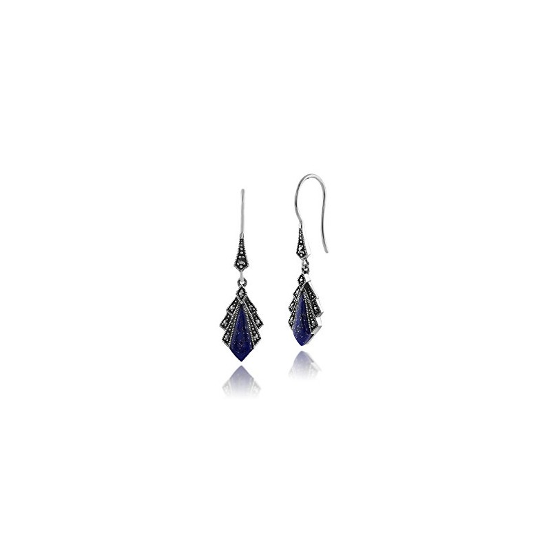 Gemondo 925 Sterling Silver 1ct Lapis Lazuli & Marcasite Art