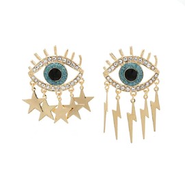 Eye Earrings for Women, Evil Eye Star Earrings Thunder Lightning Bolt Dangle Earrings Hypoallergenic, Cute Eye Earrings Studs, Eye Jewelry Funny Earrings