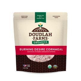 Organic Red Cornmeal - Heirloom Red Dent Corn 5 lb - Non-GMO, USDA Organic, Certified Clean, Glyphosate Free - Biodynamic & Regeneratively Farmed Ground Cornmeal for Baking, Cornbread, & Tortillas By Doudlah Farms