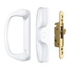 Knobonly Keyless Patio Sliding Door Handle Set White, Replacement Slider