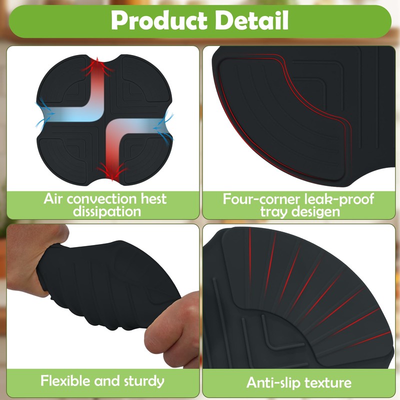 Air Fryer Trivets Silicone for Ninja Crispi, Pletpet Silicone Heat-Resistant