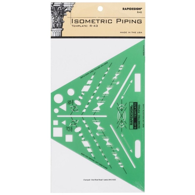 Rapidesign Isometric Piping Template, 1 Each (R43)