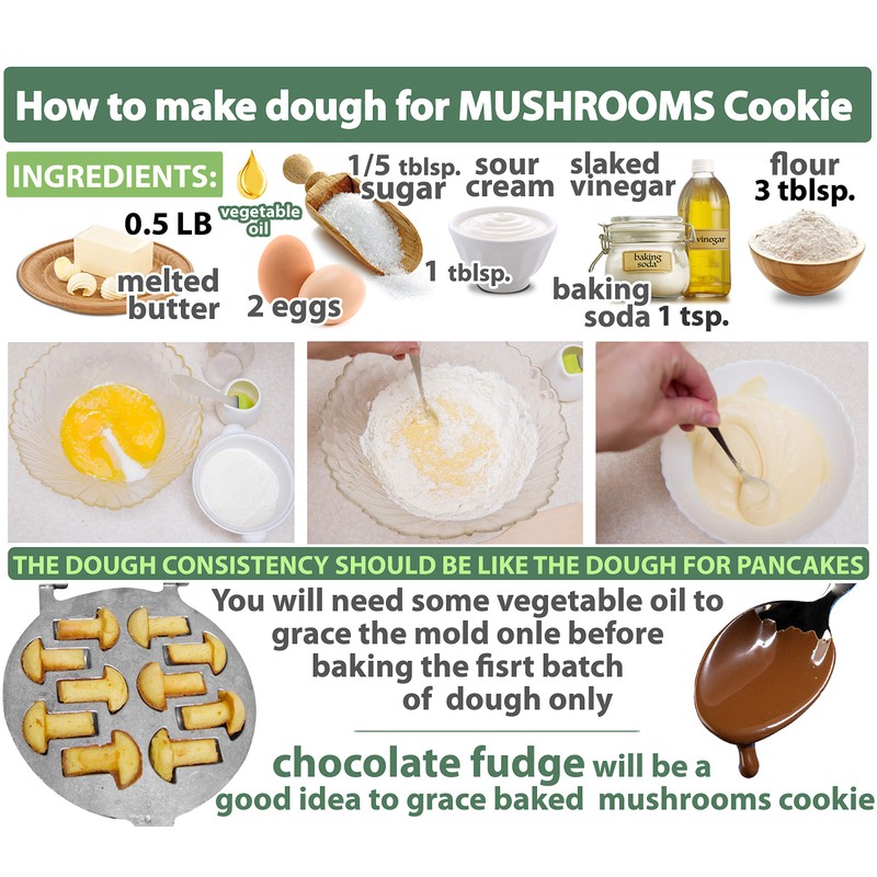 Sweet Pastry Maker - Cookie Mold Mushrooms -Baker Ukrainian form