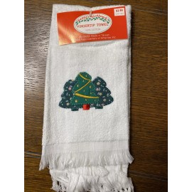 Santas Workbench Christmas Tree Fingertip Towel Appliqué Embroidery