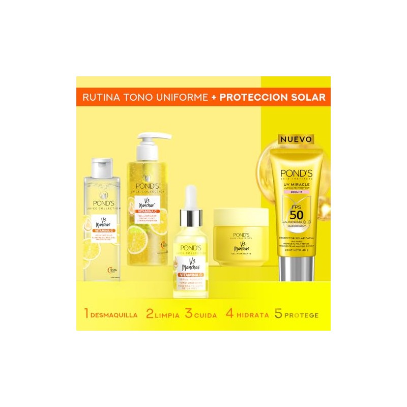 Pond's Limpiador Facial Vs Manchas Vitamina C 200ml + Agua