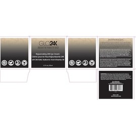 GLO24K Crema para ojos con oro de 24 k, fórmula antienvejecimiento con vitaminas, ácido hialurónico, aceite de rosa mosqueta
