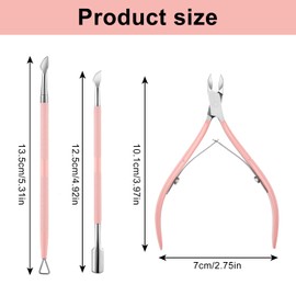 Cuticle Trimmer Set - Professional Cuticle Nippers, Cuticle Cutter & Pusher for Fingernails & Toenails, Stainless Steel Cuticle Remover Tool Kit for Nail Care, Manicure & Pedicure Essentials