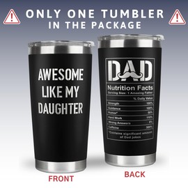 KATLADIZ Gifts for Dad from Daughter - Dad Gifts from Daughter - Birthday Gifts for Dad, Dad Birthday Gift Ideas - Christmas Gifts for Dad, Dad Christmas Gifts - New Dad Gifts for Men - 20 Oz Tumbler