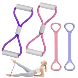 4 Pack Figure 8 Fitness Resistance Band, Workout Stretch Bands for Exercise, Pull Rope for Full, Body Workouts, Chest Training Exercise Bands, Exercise Equipment for Yoga, Pilates