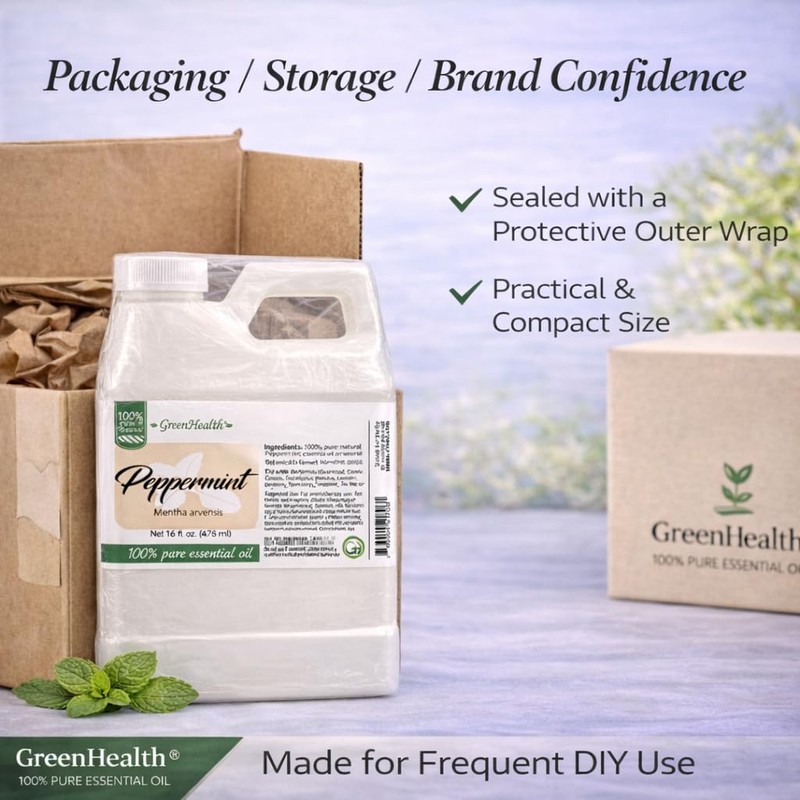 GreenHealth Peppermint Essential Oil – 16 fl oz | 100%