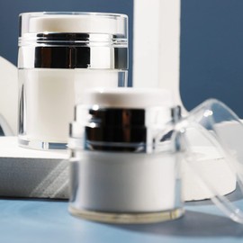 Tarro de Crema Botella de Vacío 30ml Envase de Humectante Frasco de Bomba sin Aire Envase Cosmético a Prueba de Fugas Recargable Vacío Pequeño para Cremas Geles Lociones