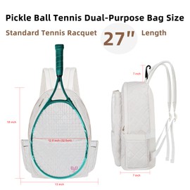 BEEYEO Tennis Bag, Professional Quilted Tennis Backpack Tennis Racket Bags for Women Men for Pickleball Tennis Badminton