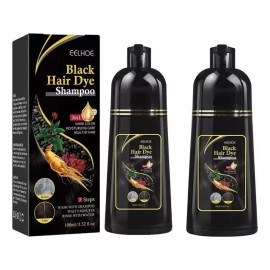 Para 2pc Shampoo Para Cubrir Canas Tinte Negro /