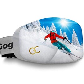 GogglesCover: Protective ski goggles cover, red jacket skier design