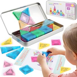 HETIE Bloques Magnéticos Juego de 40 Piezas, Juguetes de Construcción 3D, Juguetes de Construcción con Bloques de Construcción Magnéticos para Niños y