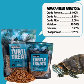 Fluker's Grub Bag Turtle Treats, High Protein Freeze Dried River Shrimp, For Aquatic Turtles, Amphibians, and Reptiles, 12 oz