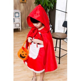 Neky Kids Little Red Riding Hood Halloween Costume, Cosplay, Girls, 5-piece Set, 11-12 years (140)