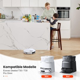 Alloytool 20 St1ck Zubeh?r f1r Ecovac Deebot T30 / T30 Pro Omni Saugroboter, 1 Hauptb1rste 6 Staubbeutel 4 Wischpads 4 Filter 4 Seitenb1rsten 1 Reinigungsb1rste