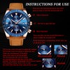 JewelryWe Leather Wristwatch for Men: Waterproof Genuine Leather Luminous Quartz