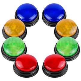8-Pack Buzzers for Trivia Games, Family Feud Jeopardy Buzzer, Game Buzzers with Lights and Sound, Answer Buzzers for Classroom, Buzzer for Game Show, Quizzes Party and Trivia Nights