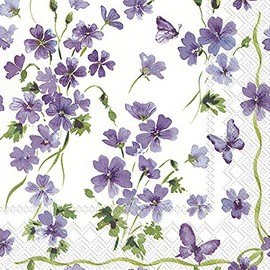 IHR Ideal Home Range Cocktail Napkins Disposable 3-Ply Paper Party Napkin Pack, 5" x 5", Purple Spring