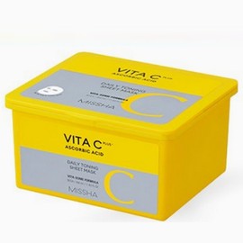 Missha Vita C Plus Daily Toning Sheet Mask 350ml 30 Sheets Vita C 1 Pack per Day Sleep Mask Pack / 미샤 비타씨플러스 데일리 토닝 시트마스크 350ml 30매 비타C 1일1팩 수면 마스크팩
