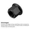 sourcing map M12 Flange Hex Nuts, 5pcs Grade 8.8 Carbon