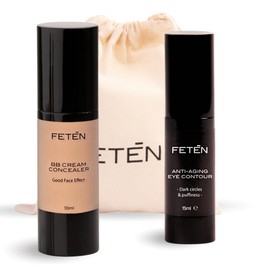 FETĒN Eye Cream for Men and BB Cream Tinted Day Cream, Face Care Men Against Dark Circles, Wrinkles and Eye Bags, Anti Ageing Moisturiser for Men, Anti Dark Circles, Wrinkles and Puffiness