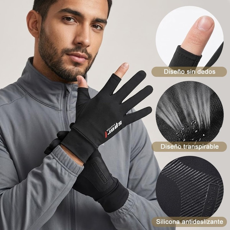 2 Pares Guantes de Protección Solar UPF 50+ Seda Helada