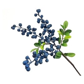 Tiosen Artificial Blueberry Stems with Berries, Blue Christmas Fruit Decor, DIY Floral Arrangement, Artificial Plants Flowers