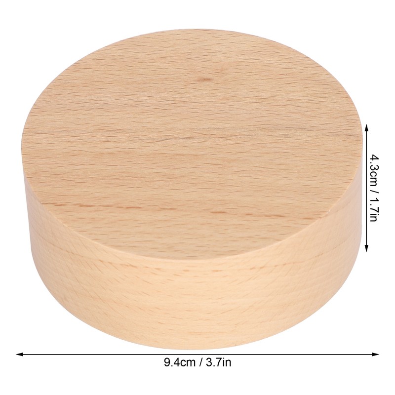 Music Box Round Base Wooden Rotation Stand Musical Case Exquisite