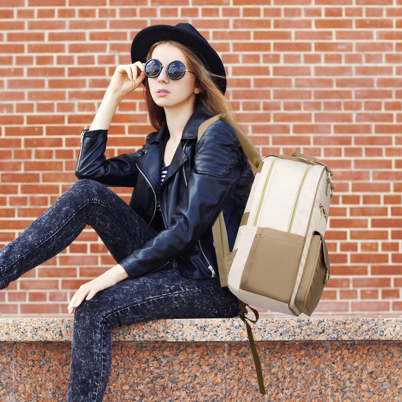 RJEU Teen Girls Laptop Backpack Aesthetic for School,Women Bookbag for