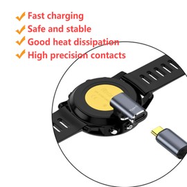 ZIXINZIYI USB-C 90 Degree Smartwatch Charging Adapter Compatible with Garmin Fenix7 7X 5S 6 6X 6S PRO and More (2 Pieces-B)