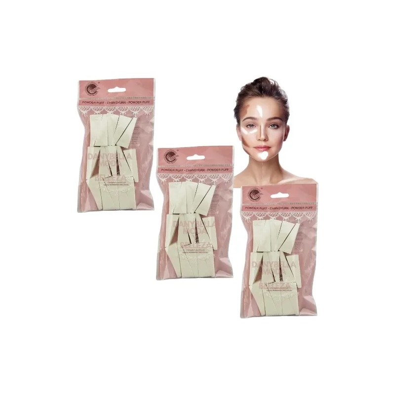 3 Pack Quesitos Maquillaje Esponjas Triangulares Maquillaje